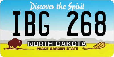 ND license plate IBG268