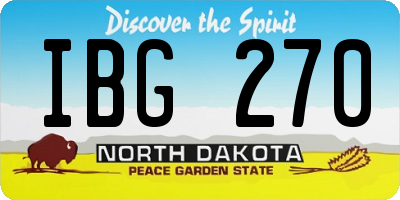 ND license plate IBG270