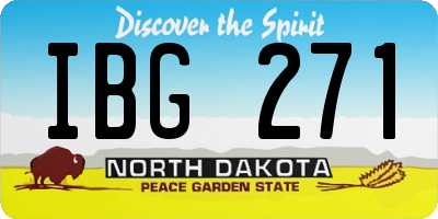 ND license plate IBG271
