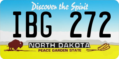 ND license plate IBG272