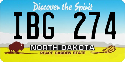 ND license plate IBG274