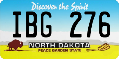 ND license plate IBG276