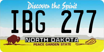 ND license plate IBG277