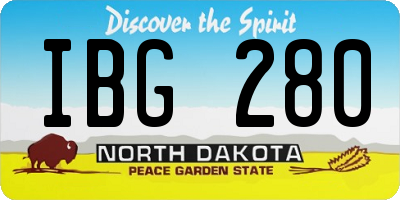 ND license plate IBG280