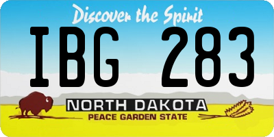 ND license plate IBG283