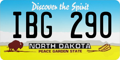 ND license plate IBG290