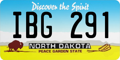 ND license plate IBG291