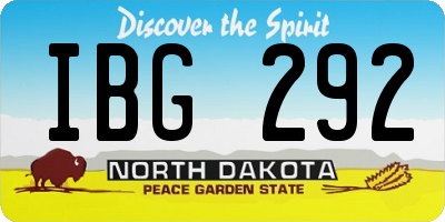 ND license plate IBG292