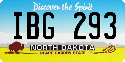 ND license plate IBG293
