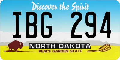ND license plate IBG294