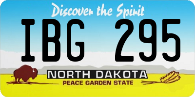 ND license plate IBG295