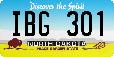 ND license plate IBG301