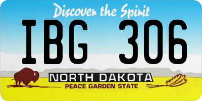 ND license plate IBG306