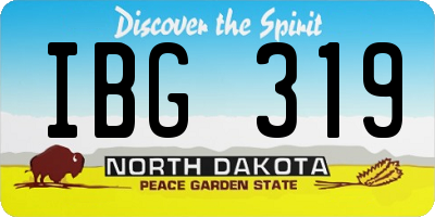 ND license plate IBG319