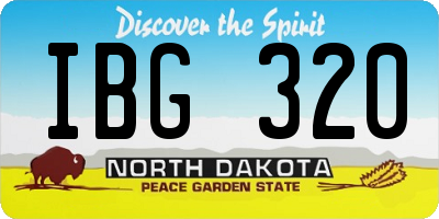 ND license plate IBG320