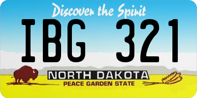 ND license plate IBG321