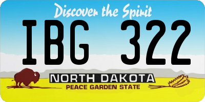 ND license plate IBG322