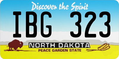 ND license plate IBG323
