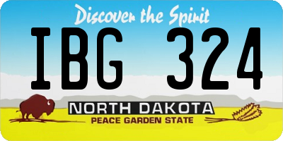 ND license plate IBG324