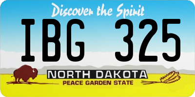 ND license plate IBG325