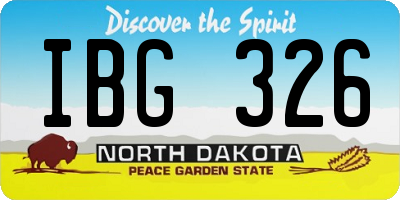 ND license plate IBG326