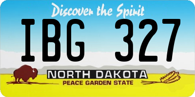 ND license plate IBG327