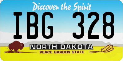 ND license plate IBG328