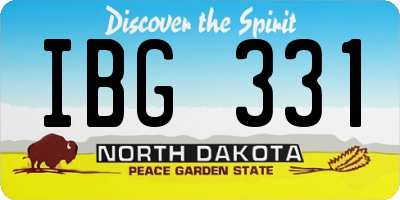 ND license plate IBG331