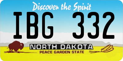 ND license plate IBG332