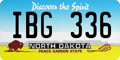 ND license plate IBG336
