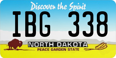 ND license plate IBG338