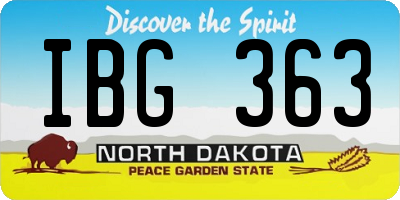 ND license plate IBG363