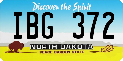 ND license plate IBG372