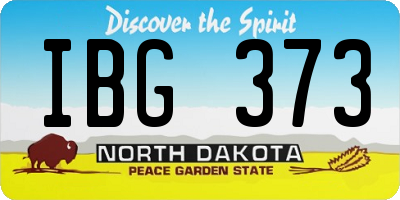 ND license plate IBG373