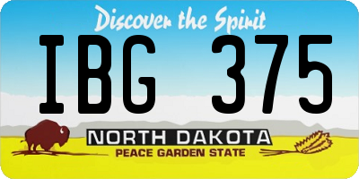 ND license plate IBG375