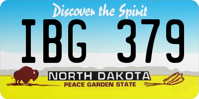 ND license plate IBG379