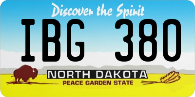 ND license plate IBG380
