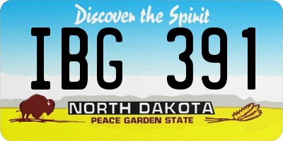 ND license plate IBG391