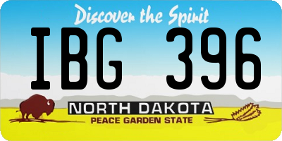 ND license plate IBG396