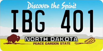 ND license plate IBG401