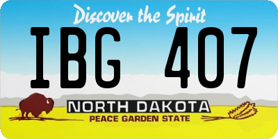 ND license plate IBG407