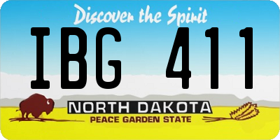 ND license plate IBG411