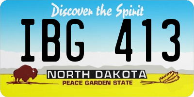 ND license plate IBG413