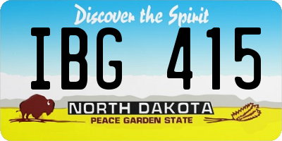 ND license plate IBG415