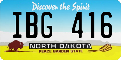 ND license plate IBG416