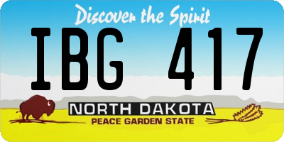ND license plate IBG417