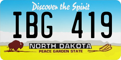 ND license plate IBG419