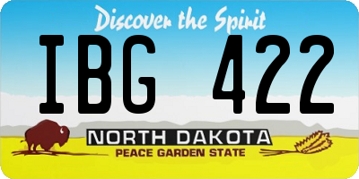 ND license plate IBG422