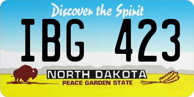 ND license plate IBG423