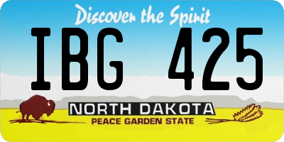 ND license plate IBG425